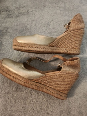 Gold platform espadrilles used, size 38
