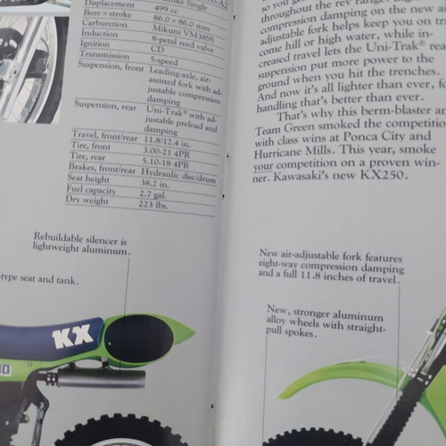 Kawasaki KX 1983 promotional brochure like new