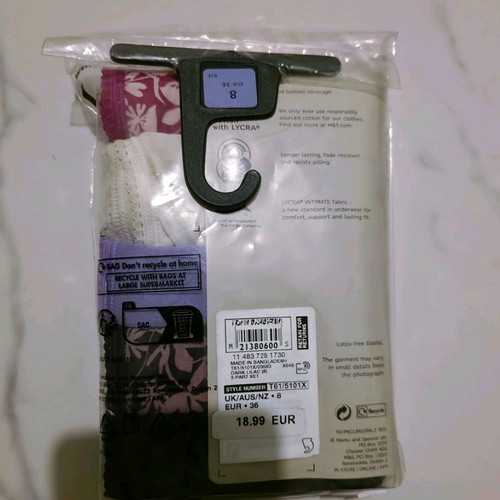 Set of 5 women's underwear Mark's & Spenser new, Premium Cotton Lycra, size small