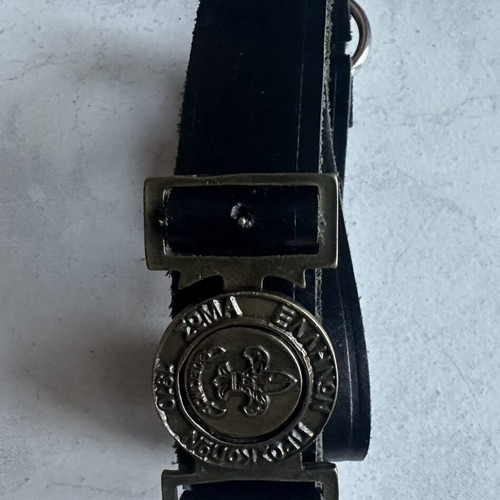 Leather Scout Belt "Σώμα Ελλήνων Προσκόπων 1910" like new, black, size 85