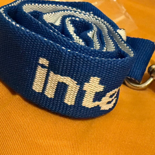 Intel lanyard new, fabric with woven logo