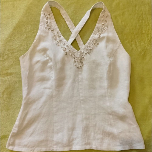 Vintage set Absolute by Sorotos linen top and turquoise skirt like new