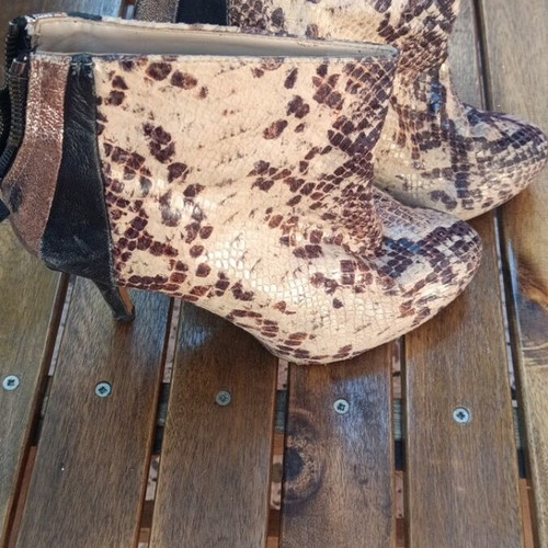 Ankle boots used, size 39, beige and brown