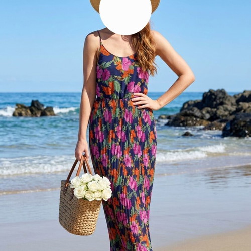 Oasis Maxi Summer Floral Multicolor Dress Like New