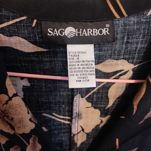 Vintage dress like new, black with brown floral pattern, size L