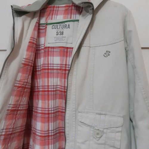Jacket with hood like new, white, size S