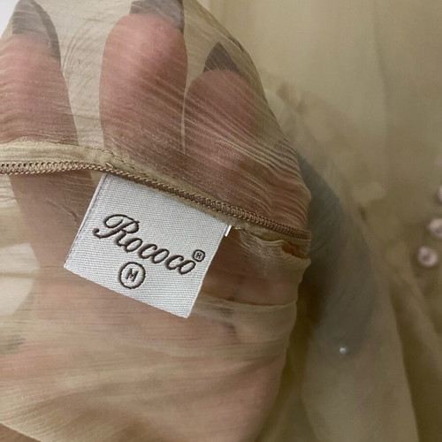 Rococo sheer chiffon top size M like new, beige