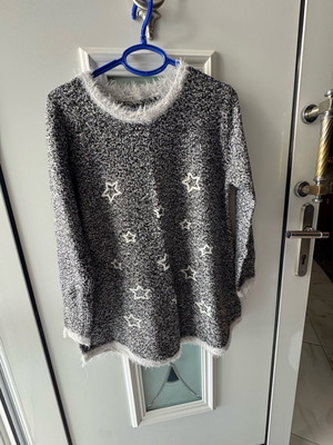 Gray long-sleeve blouse like new, size XXL