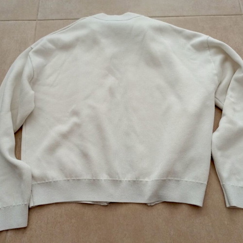 Mango knit bomber cardigan used, cream, size M
