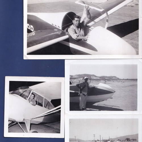 Aviation photos used, pack of 4, Greek glider pilot, 1959-1962