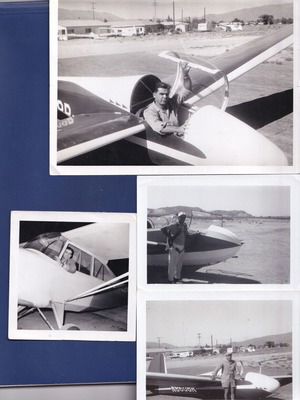 Aviation photos used, pack of 4, Greek glider pilot, 1959-1962