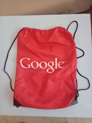 Google backpack with drawstring
