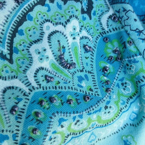 Bershka Y2K empire boho top, turquoise and blue