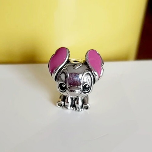 Silver 925 Stitch charm new, handmade, pink and silver