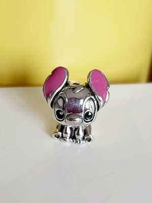 Ασημένιο 925 Charm Stitch καινούργιο, ροζ και ασημί