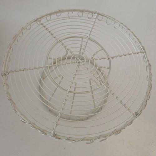 Vintage Metal Footed Wire Cake Stand Cream Ivory