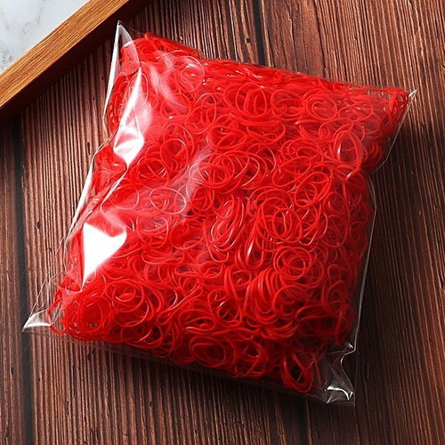 Silicone Hair Elastics Red Pack of 1000 New