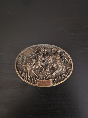 Oval Bronze Belt Buckle used, adjustable size
