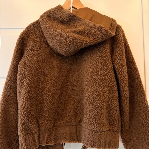 Synthetic fleece jacket, brown, size small