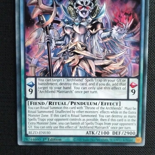 Archfiend Matriarch 1st Edition Yu-Gi-Oh! Card new
