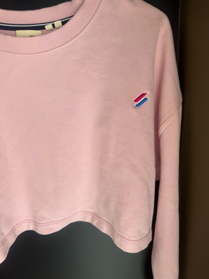 Superdry cropped sweatshirt baby pink like new