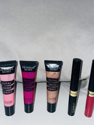 Lip products used, Victoria's Secret and Max Factor set of 5