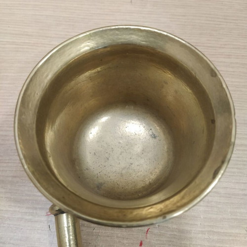 Brass Mortar and Pestle set used, heavy construction