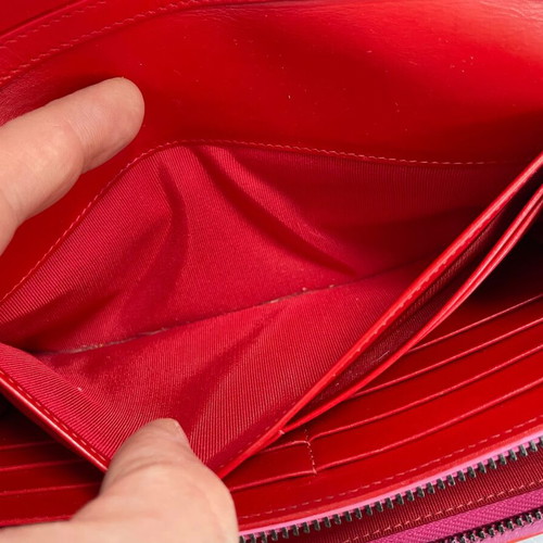 Christian Louboutin leather clutch used, pink
