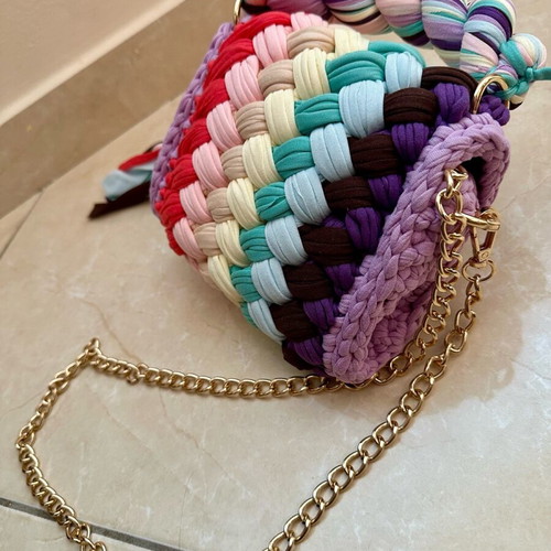 Colorful braided shoulder bag new