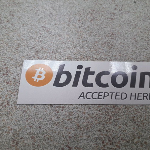 Bitcoin Accepted Here Stickers new, pack of 10, waterproof plastic