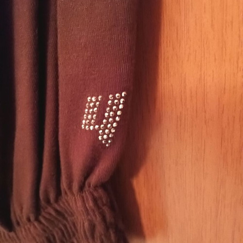 Brown viscose blouse like new with elastic cuffs and hem, size M