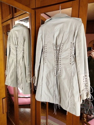 Thesis trench coat with lace-up details, medium size, like new