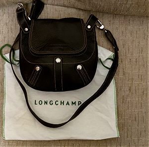 Τσάντα Longchamp Καφέ Σκούρο Δέρμα Αυθεντική!