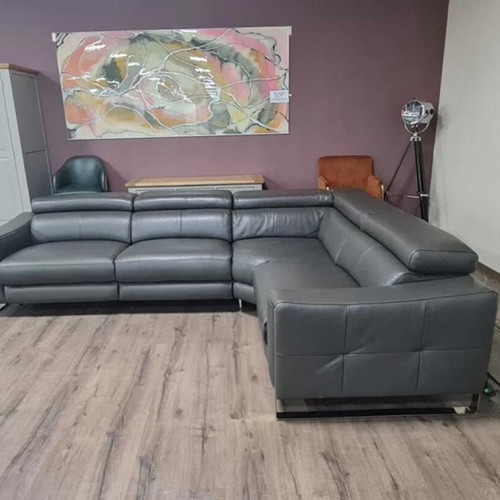 Torres designer gray corner sofa with electric relax mechanism new