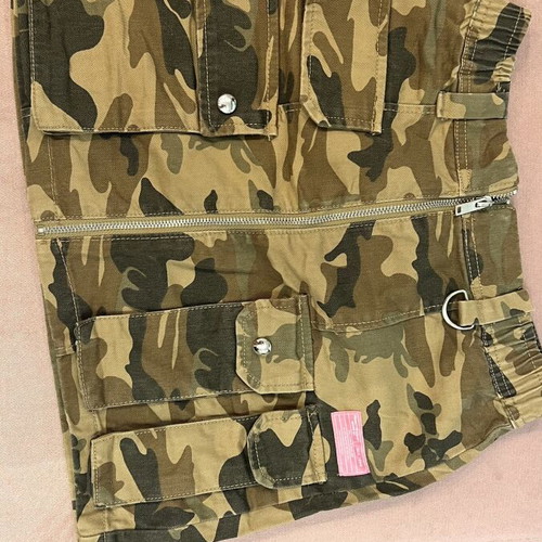 Bershka camouflage denim skirt size S new, green