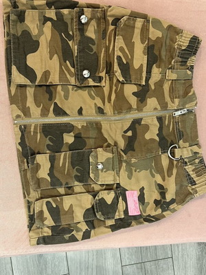 Bershka camouflage denim skirt size S new, green