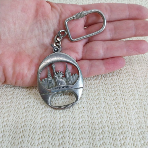 Vintage New York Keychain Bottle Opener used