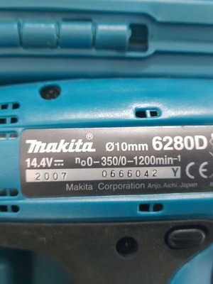 Makita δραπανοκατσάβιδο 14.4V 6280D σετ με 2 μπαταρίες και φορτιστή καινούργιο