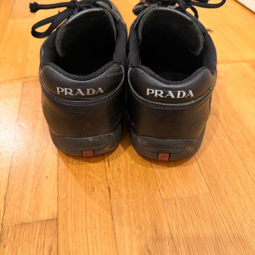 Prada sneakers black leather used size 43.5