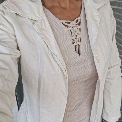 Vintage white capartina coat used, small, Project Classico