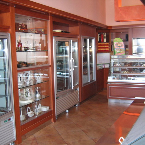 Display cabinets used, set of 2, for pastry shop and wine cellar
