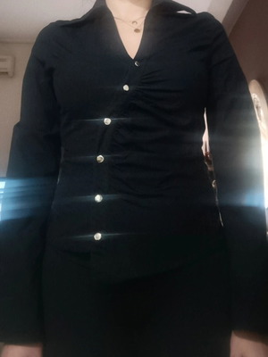 Black shirt small, like new, asymmetrical buttoning