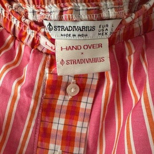 Stradivarius pink pants like new, poplin, size L