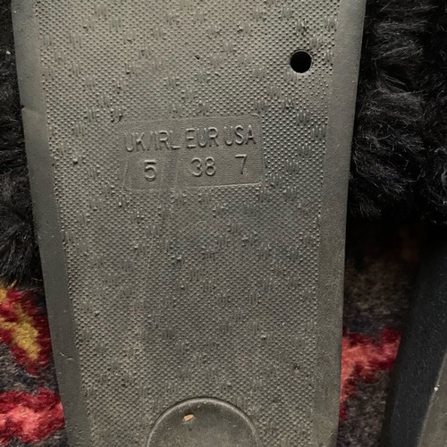 Primark women's plastic slippers with fur used size 38 black