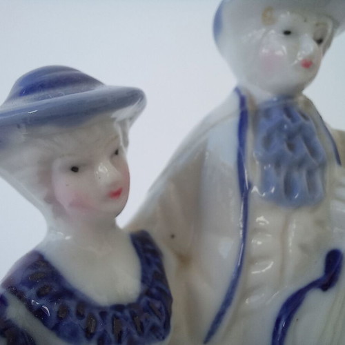 Porcelain figurine with musician couple used, vintage