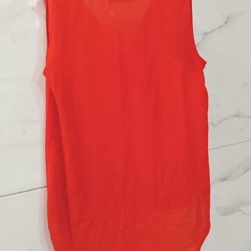 Paranoia sleeveless sheer blouse red color like new, size S
