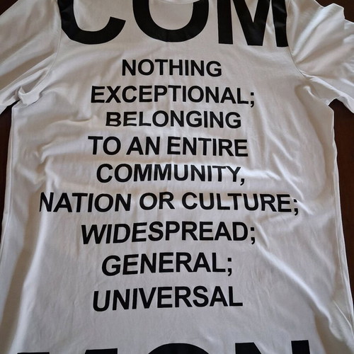 T-shirt Bershka L white with black logo, new
