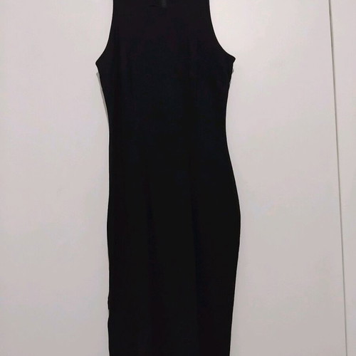 Black elastic dress knee-length size Medium like new