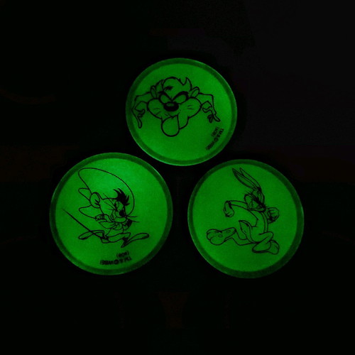 Looney Tunes vintage stickers new, glow in the dark 90's