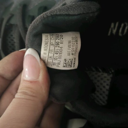 Adidas athletic shoes used, size 45.5, worn with holes